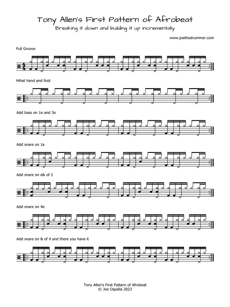 Afrobeat Drumming Patterns Explained | PDF