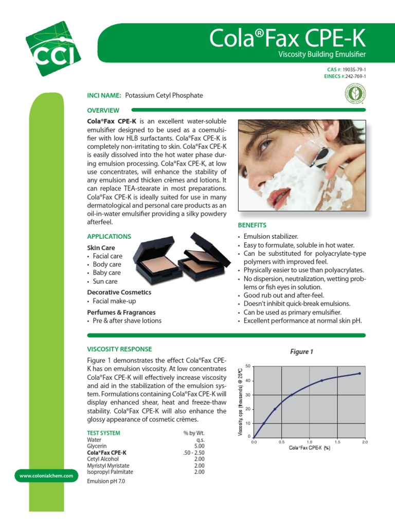 ColaFax CPE-K | PDF | Emulsion | Cosmetics