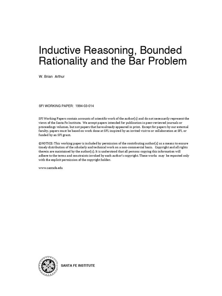 94-03-014-BrienArthur-Inductive Reasoning, Bounded, Rationality and The ...