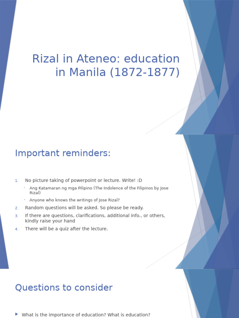 Rizal's Academic Journey at Ateneo | PDF | Manila
