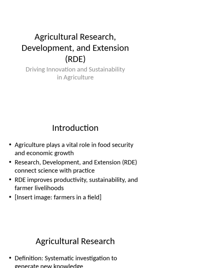 Understanding RDE in Agriculture | PDF | Agriculture | Natural Environment
