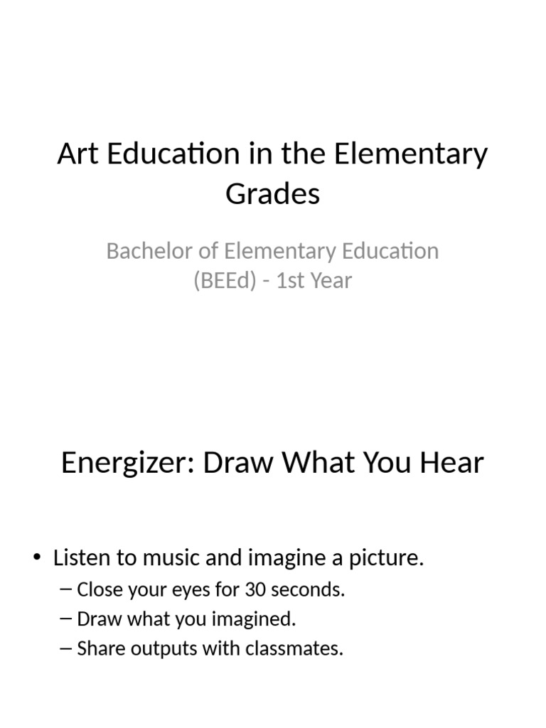 Art Education Elementary Grades | PDF