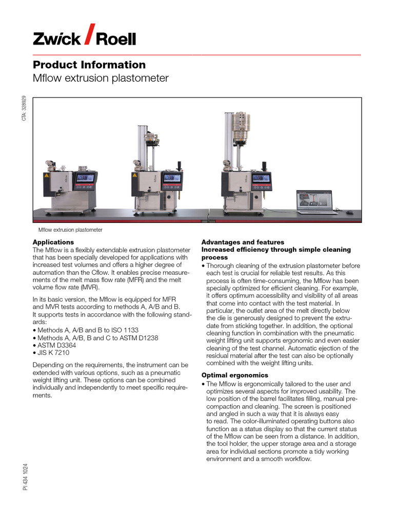 Mflow Extrusion Plastometer Overview | PDF | Accuracy And Precision ...