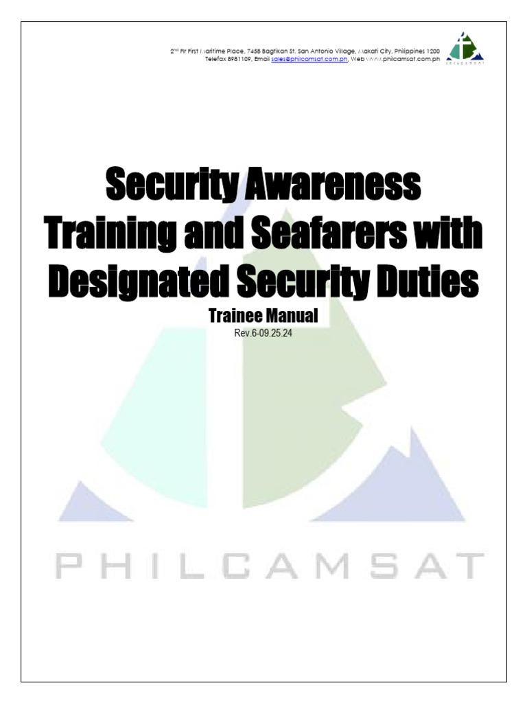 Security Awareness Training Manual | PDF | Water Transport | Shipping