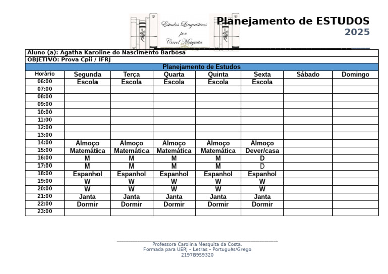 Planejamento de Estudos para 2025 | PDF