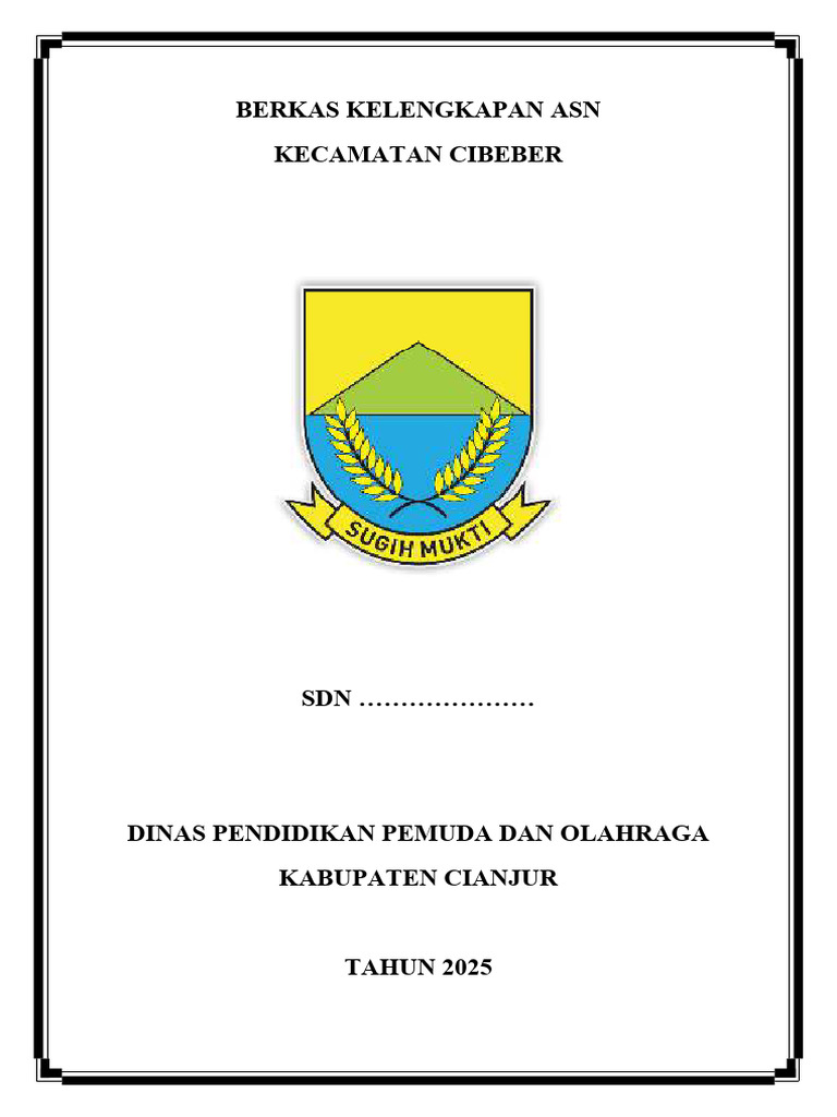 Cover Berkas Kelengkapan Asn - Copy - Copy - Copy | PDF