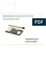 Seminar On Bluetooth Technology: Presented By: Kapil Kumar