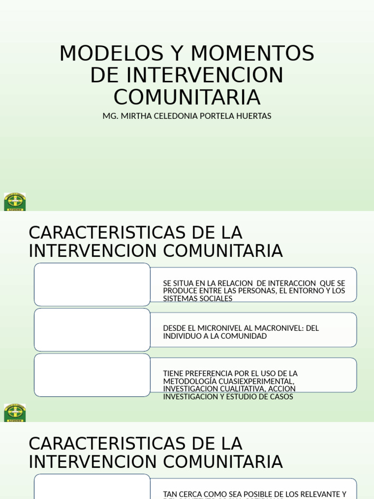 Modelos y Momentos de Intervencio Comunitaria Autoguardado | PDF ...