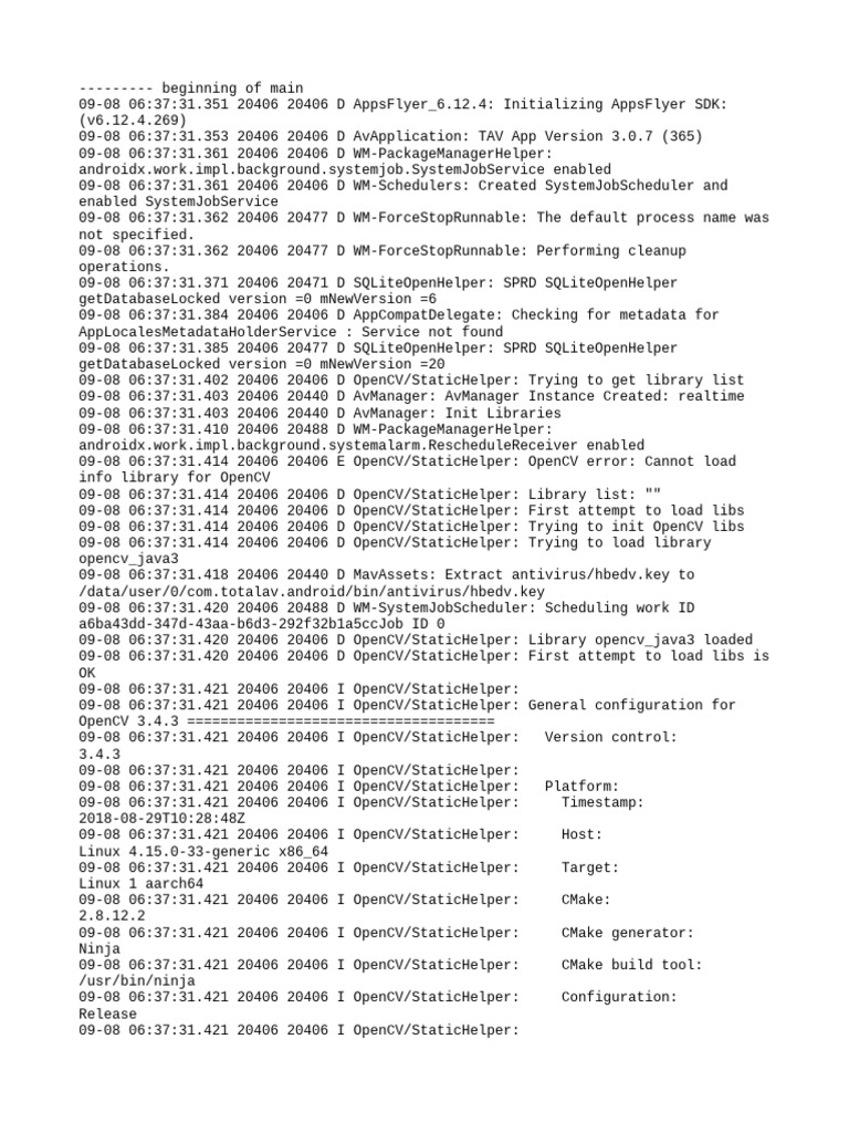 OpenCV Initialization Log for Android | PDF | Computing | Software ...