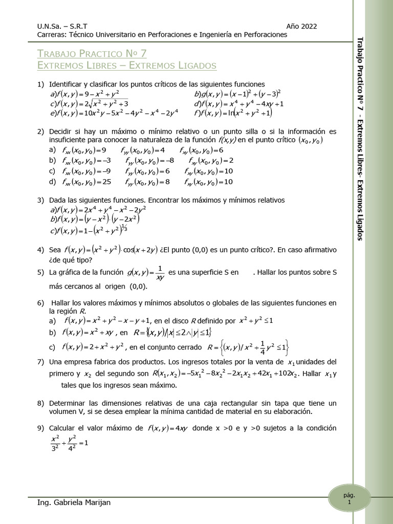 TP N°7 - Extremos Libre - Extremos Ligados | PDF | Geometría | Matemáticas