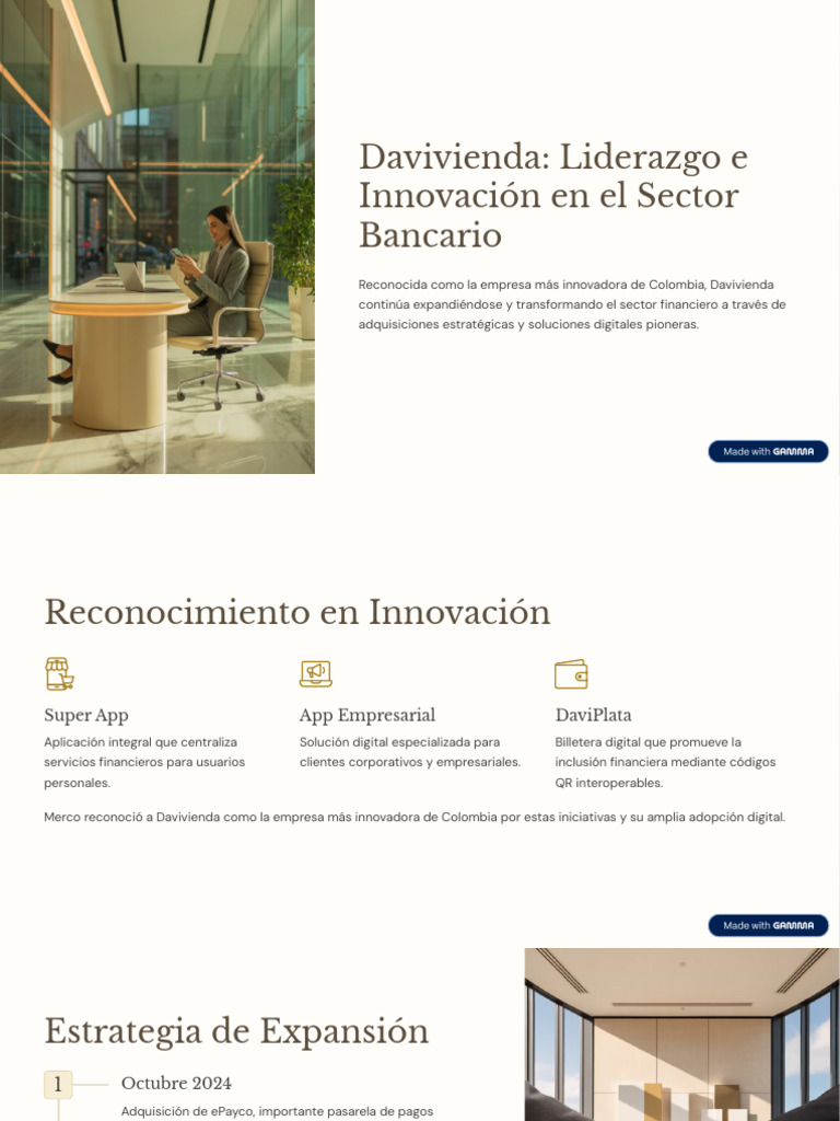 Davivienda: Innovación y Crecimiento Bancario | PDF | Business | Economias