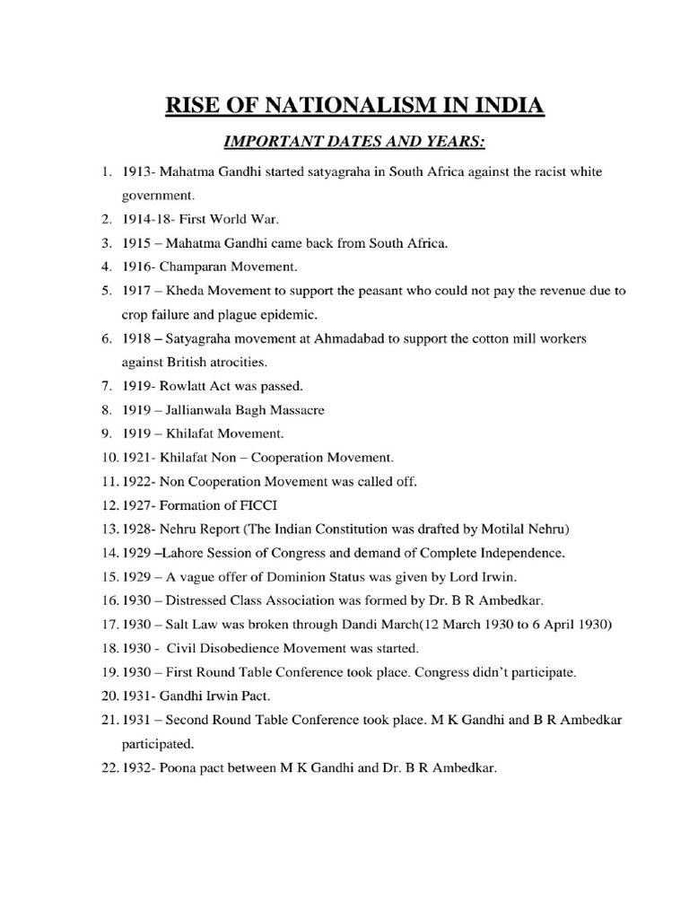 Rise of Nationalism in India | PDF