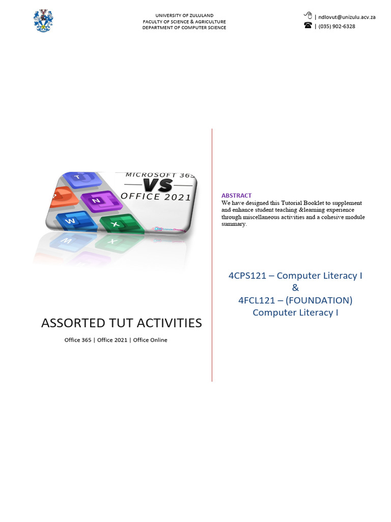 Computer Literacy Tutorial Booklet | PDF | Microsoft Office | Window ...