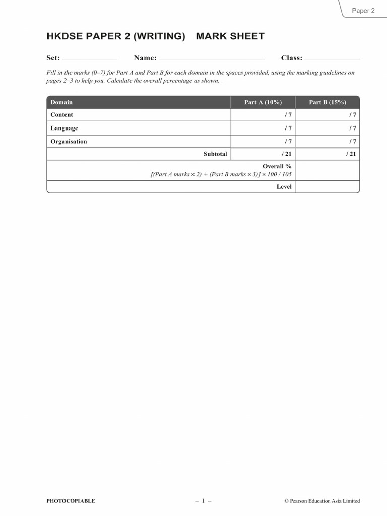 ES P2 Marking Guidelines | PDF