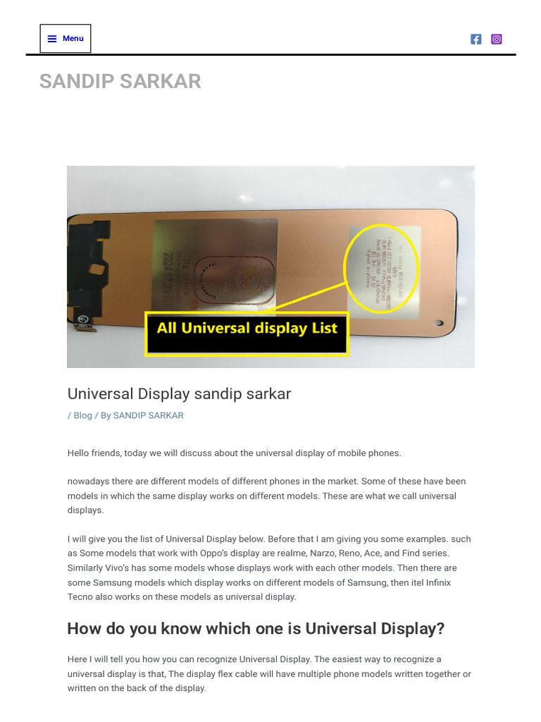 Universal Mobile Display Compatibility List | PDF | Xiaomi | Personal ...