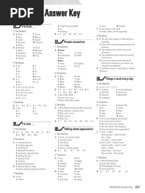 Surpass 2 Workbook Answer Key | PDF