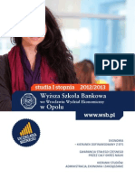 Informator 2012 - Studia I Stopnia - Wyższa Szkoła Bankowa W Opolu