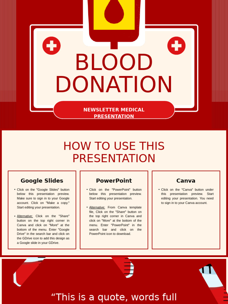 Copia de Blood Donation Newsletter Medical Presentation | PDF ...
