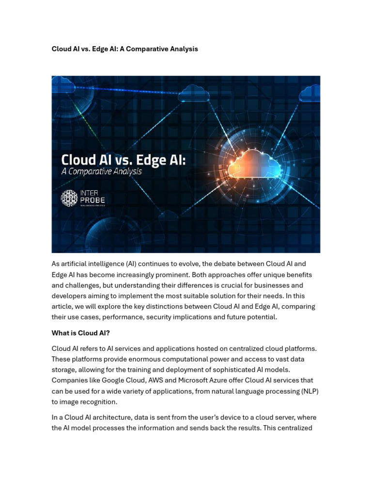 Cloud AI vs. Edge AI: Key Differences | PDF | Cloud Computing ...