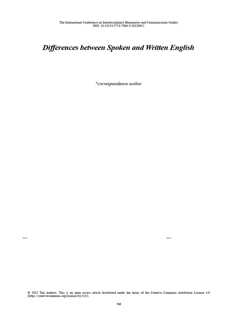 Spoken vs Written English Differences | PDF | English Language | Clause