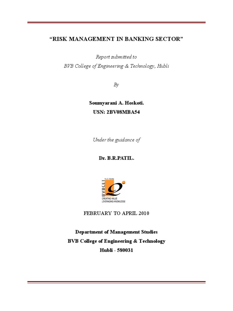 Risk Management in Indian Banking Sector | PDF | Basel Ii | Operational ...