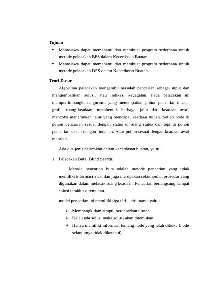 Algoritma Pencarian BFS dan DFS AI | PDF