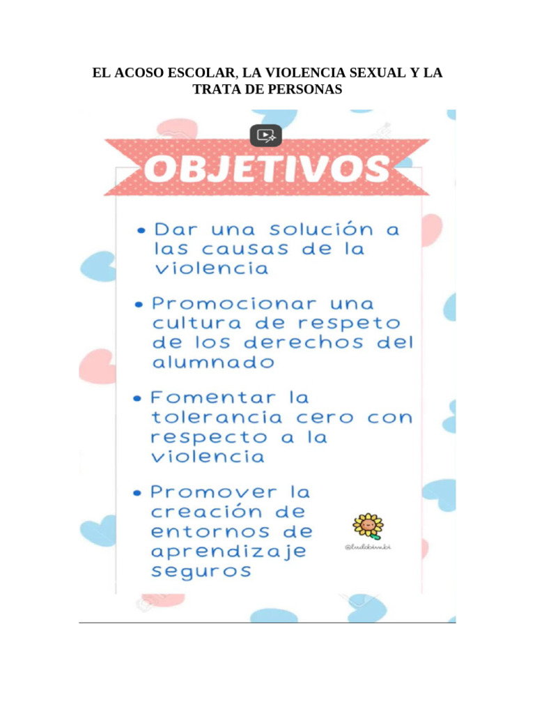 Acoso Escolar Violencia Sexual y Trata de Personas[1] | PDF | Violencia ...
