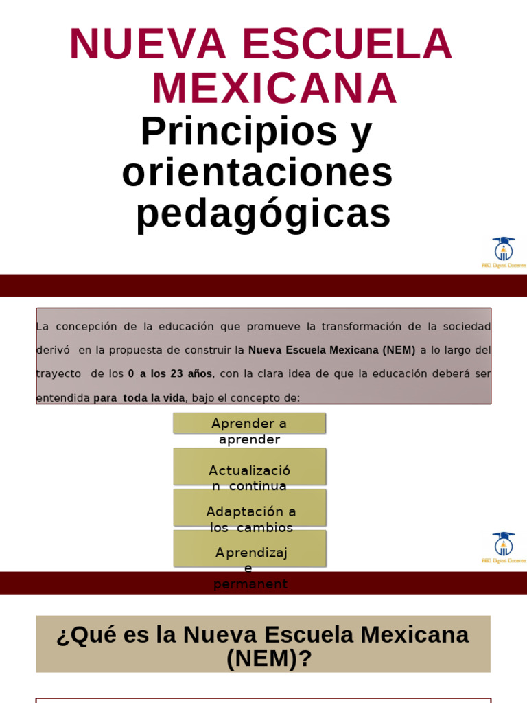 Principios de la Nueva Escuela Mexicana | PDF | Aprendizaje | Escuelas