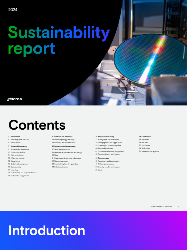 Micron 2024 Sustainability Report | PDF | Sustainability | Governance
