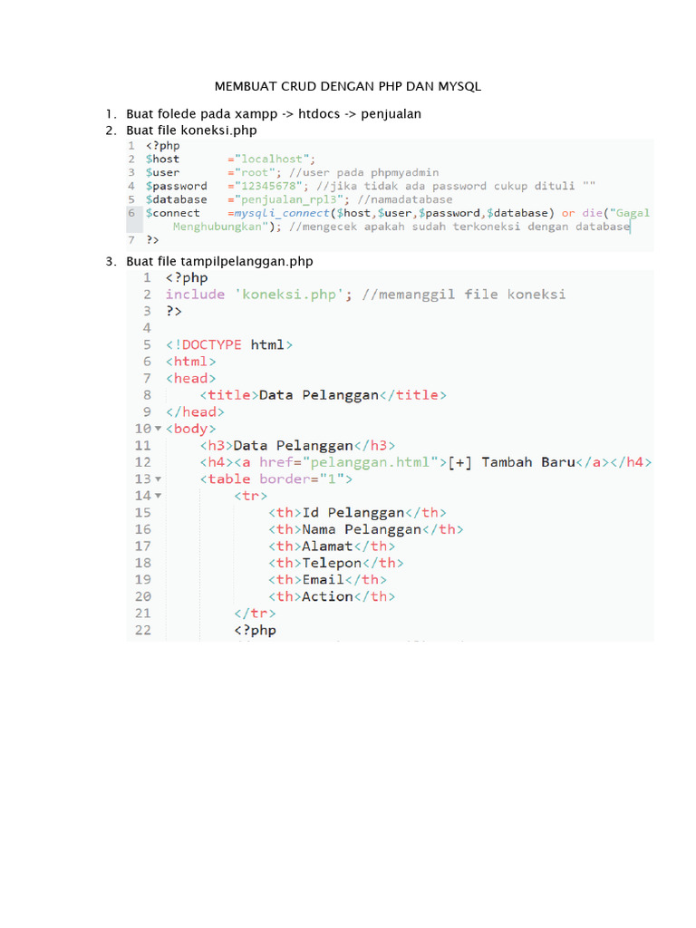 CRUD PHP dan MySQL untuk Penjualan | PDF