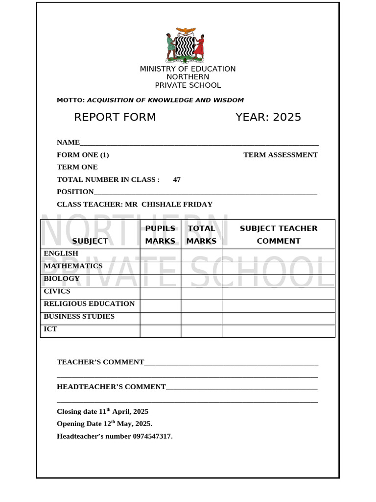 2025 Term One Assessment Report | PDF