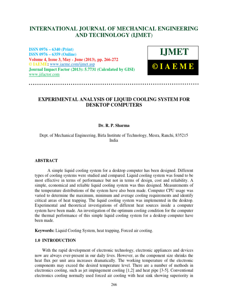 Liquid Cooling System for Desktops | PDF | Mechanical Engineering ...