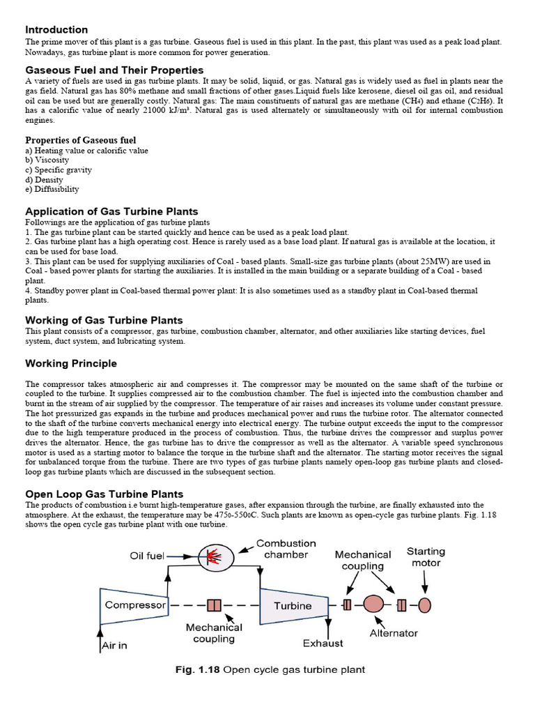 Gas Turbine Plant Overview and Applications | PDF | Gas Turbine | Turbine