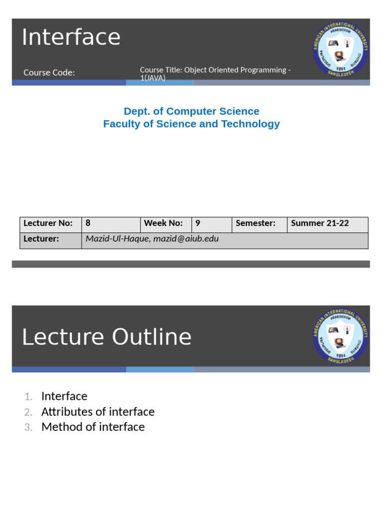 Understanding Java Interfaces in OOP | PDF | Method (Computer ...