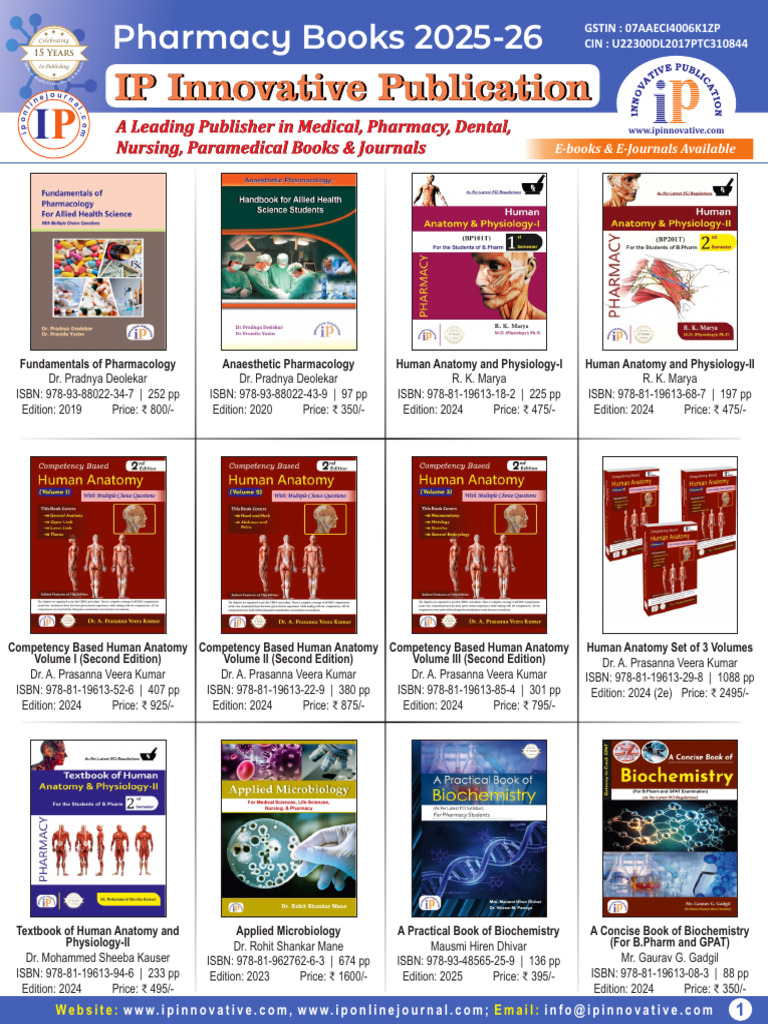 Pharmacy - Detailed Books Catalogue 2026 | PDF | Pharmacy ...