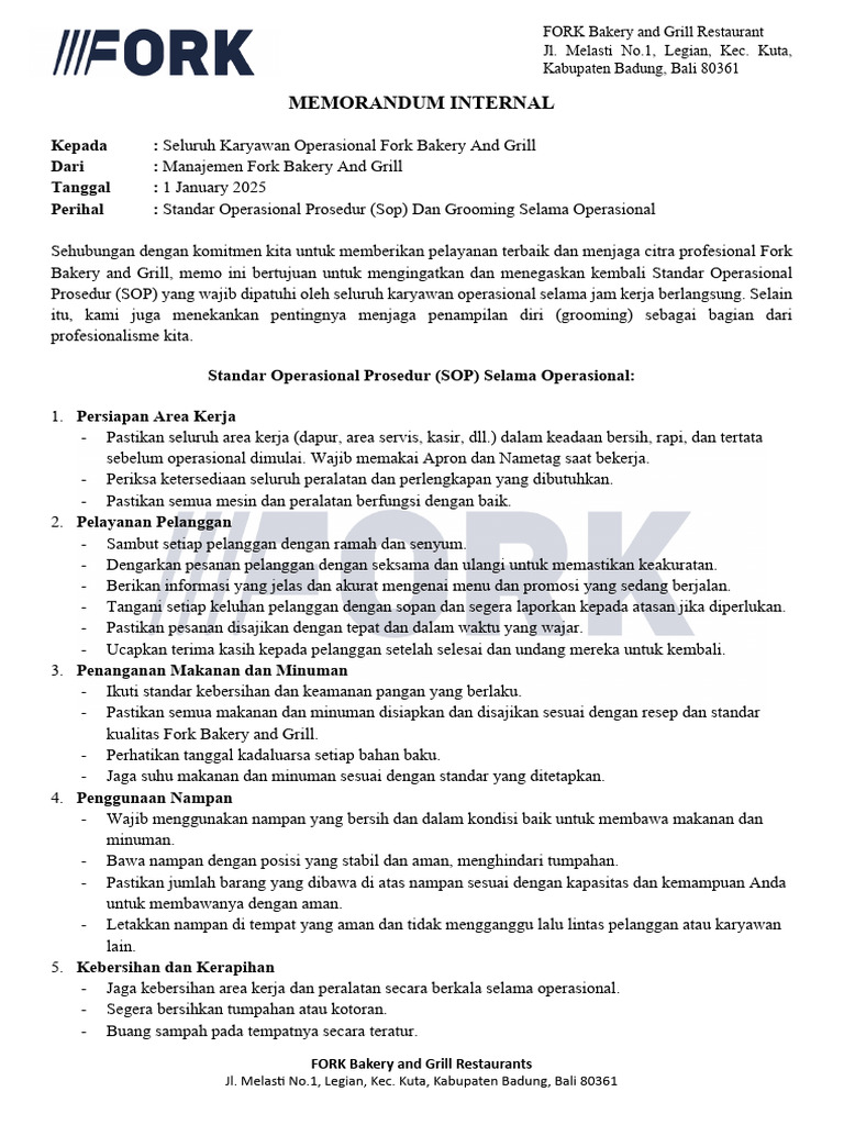 Memorandum Internal | PDF