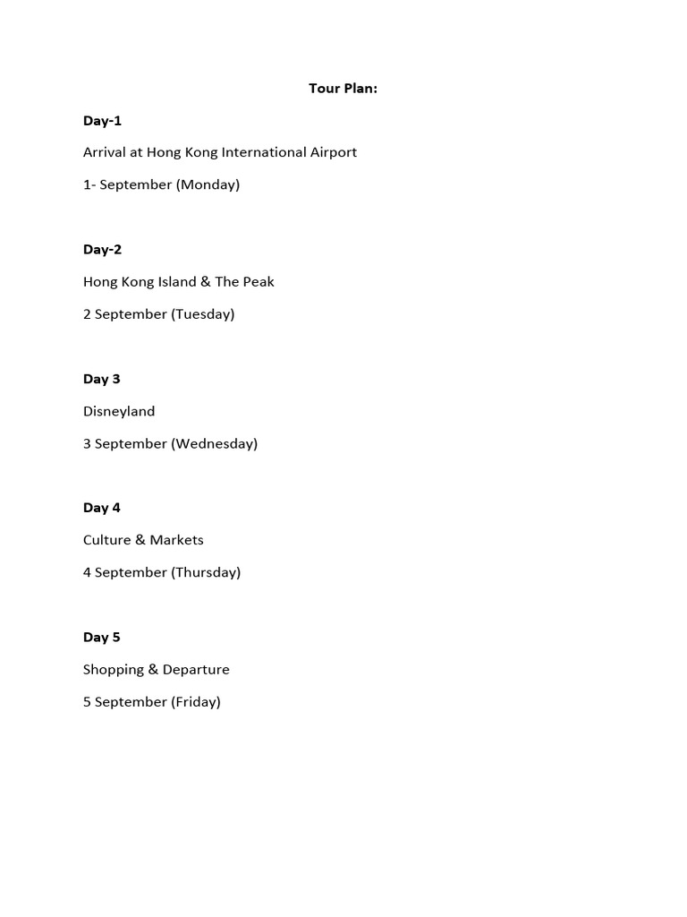 Tour Plan Ali Raza | PDF