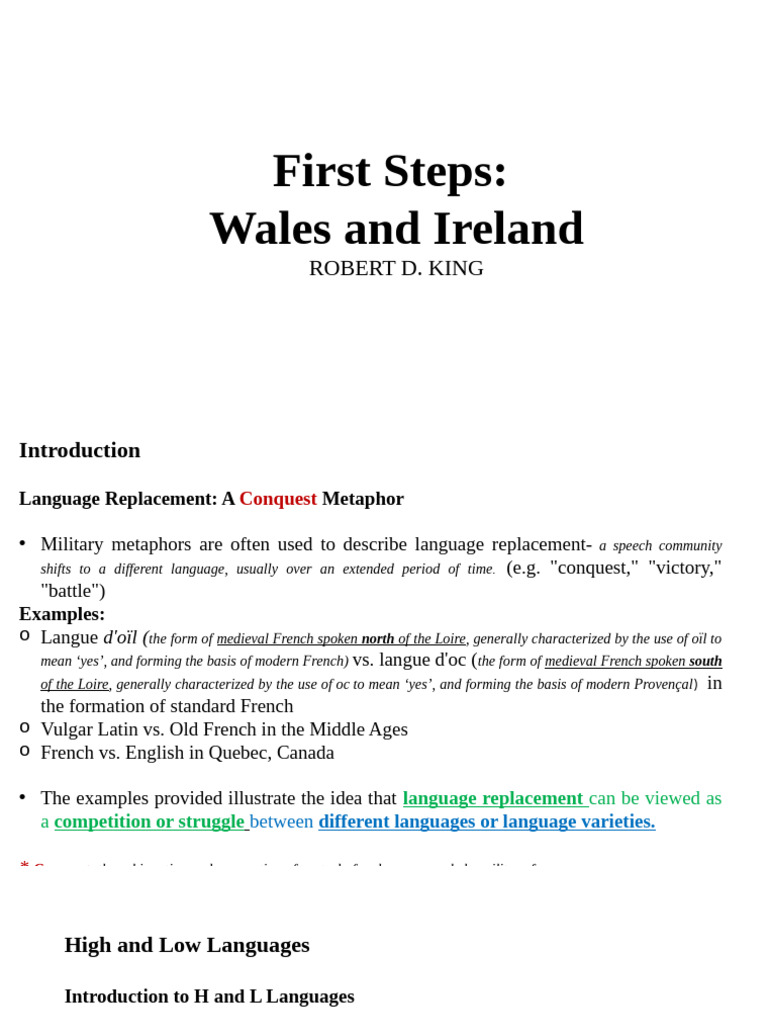 Language Dynamics in Wales and Ireland | PDF | Celts | Latin