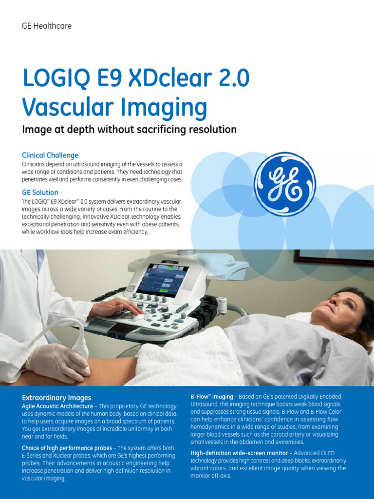 GE LOGIQ E9 XDclear Vascular Imaging | PDF | Ct Scan | Medical Ultrasound