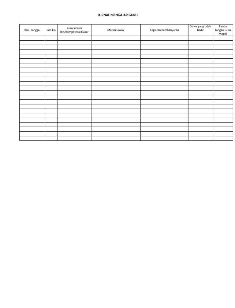 Jurnal Mengajar Guru SMP | PDF