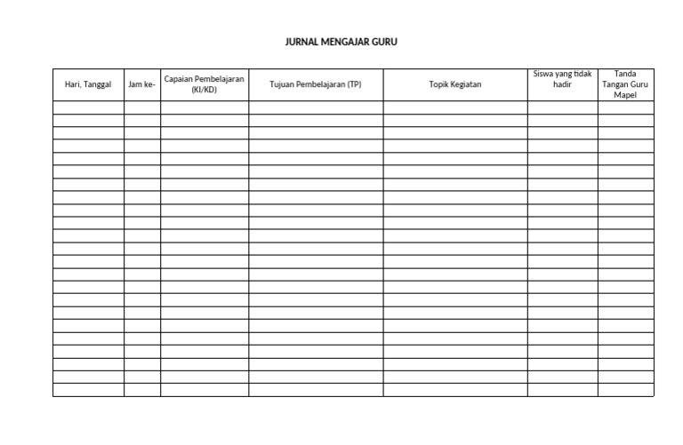 Jurnal Mengajar Guru SMP Kurikulum Merdeka | PDF
