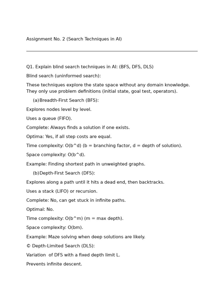 Artificial Intelligence Assignment 2 | PDF | Mathematical Relations ...