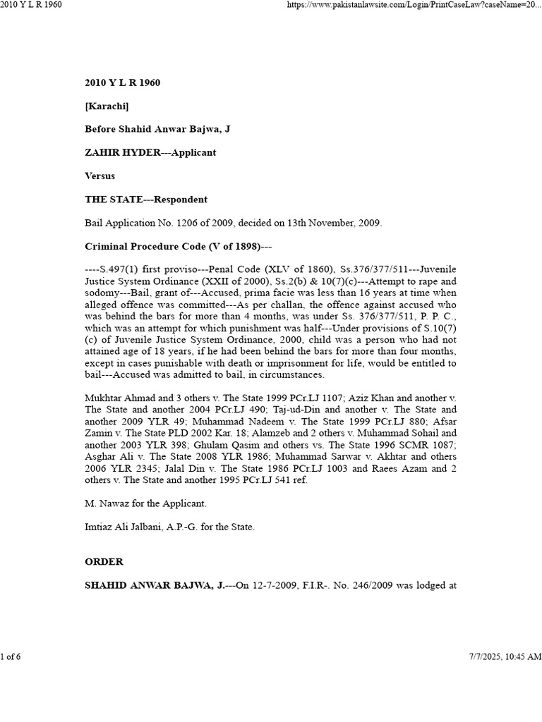 Bail Granted to Juvenile Accused | PDF | Bail | Crime & Violence