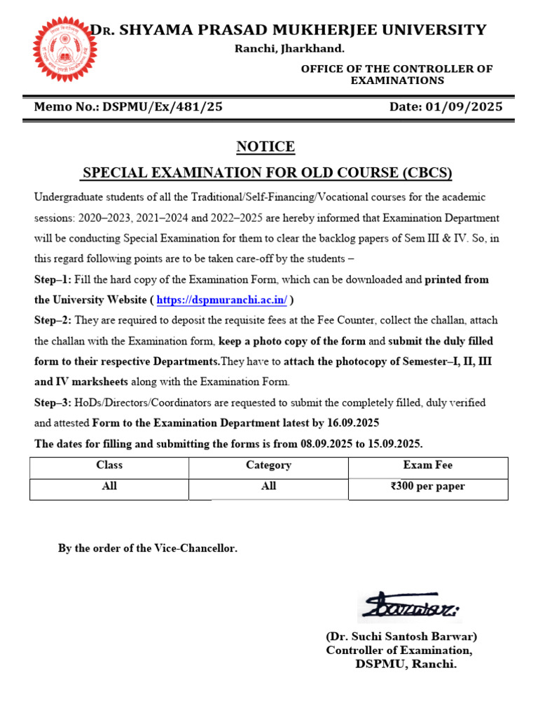 Dibrugarh University Backlog Exam 2025 | PDF | Qualifications ...