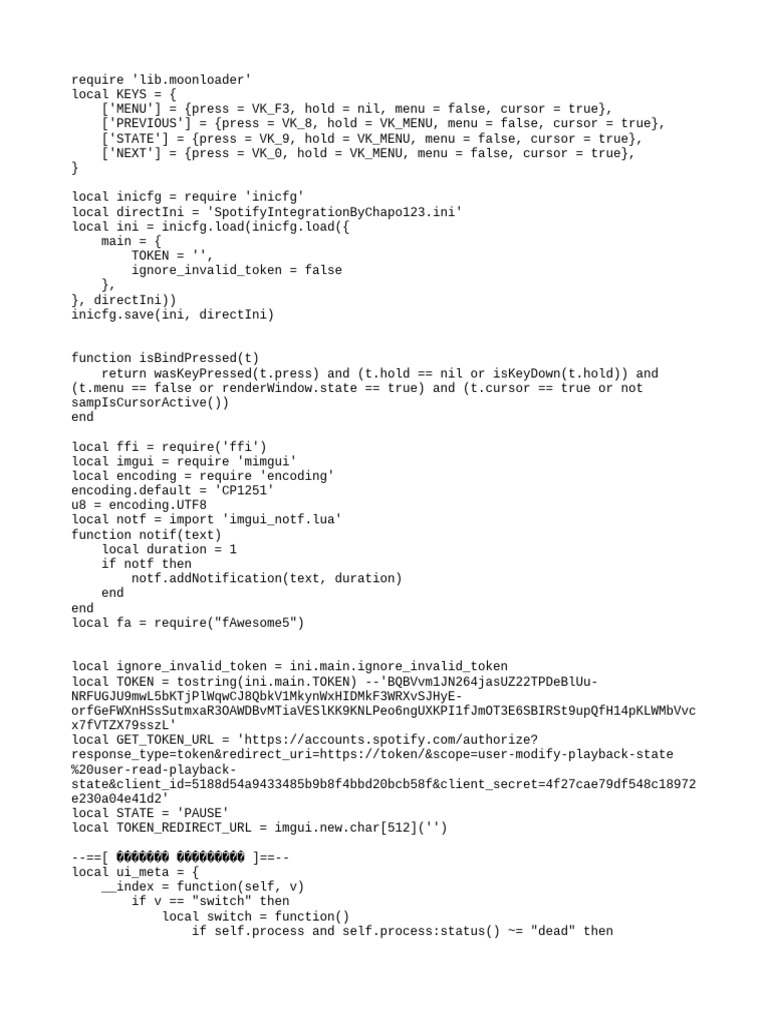 Lua Script for Spotify Integration | PDF | Software | Computing