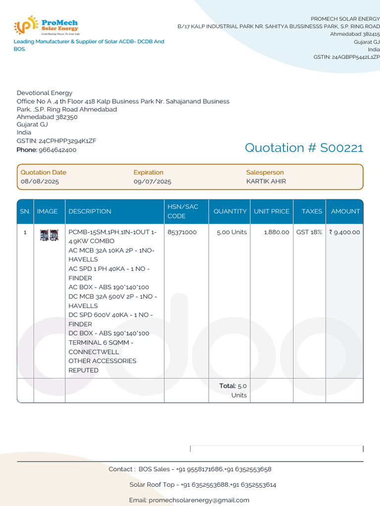 Solar Energy Quotation S00221 | PDF | Payments | Government Finances