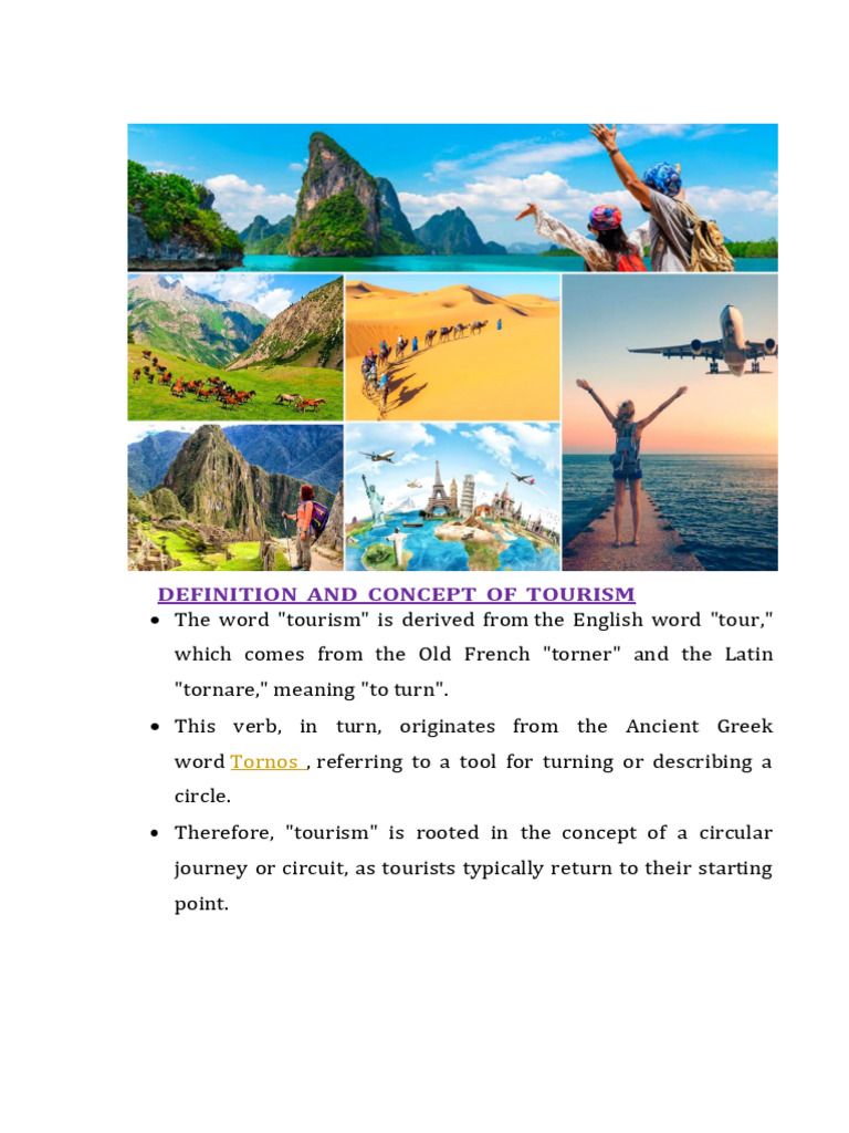 Understanding the Concept of Tourism | PDF | Tourism
