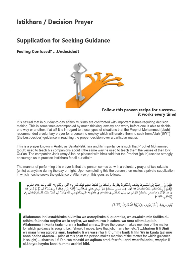 Istikhara: Prayer for Decision Making | PDF | God In Islam | Abrahamic ...