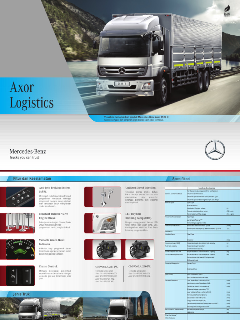 Mercedes-Benz Axor 2528 R Overview | PDF | Anti Lock Braking System ...