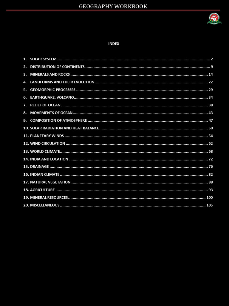 Comprehensive Geography Workbook | PDF | Plate Tectonics | Rock (Geology)